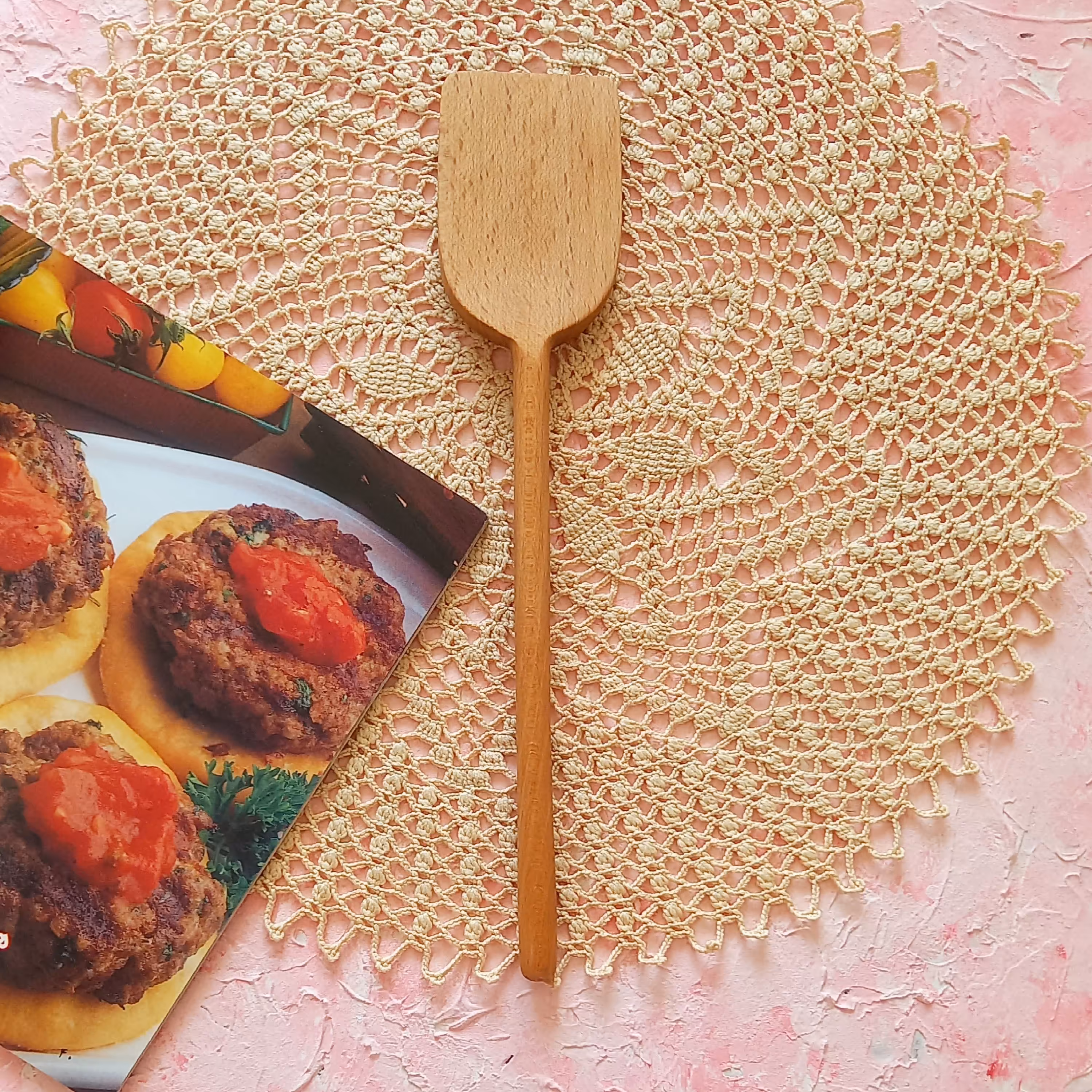 کفگیر چوبی دست ساز بارلی 28 سانتی چوب راش 