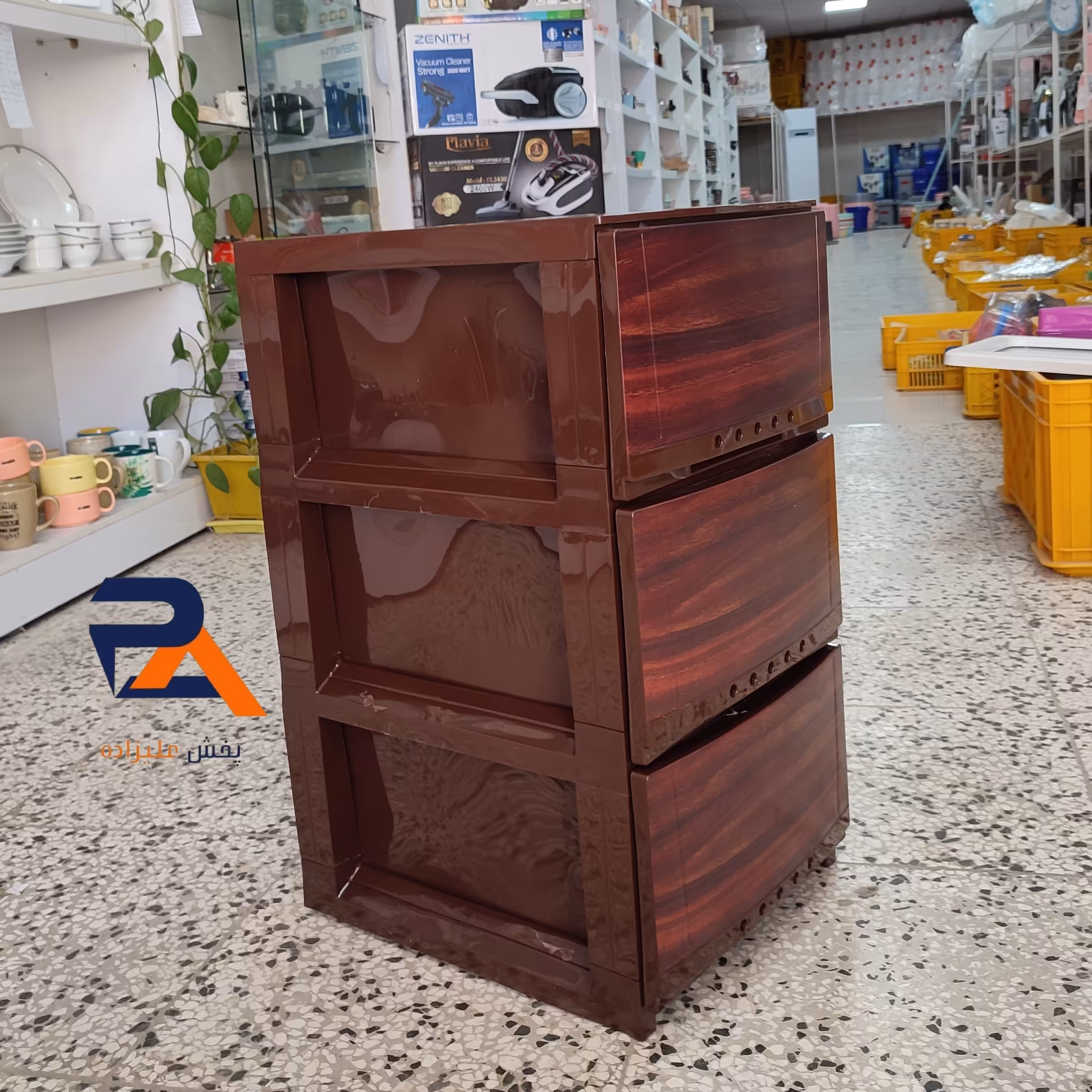 فایل دراورپلاستیکی 3 طبقه طرح چوب برند معتبرتسا پلاستیک جنس پلاستیک مواد نو  صادرات دراور