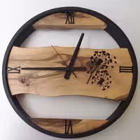 ساعت دیواری چوبی ((روستیک)) (طرح قاصدک)