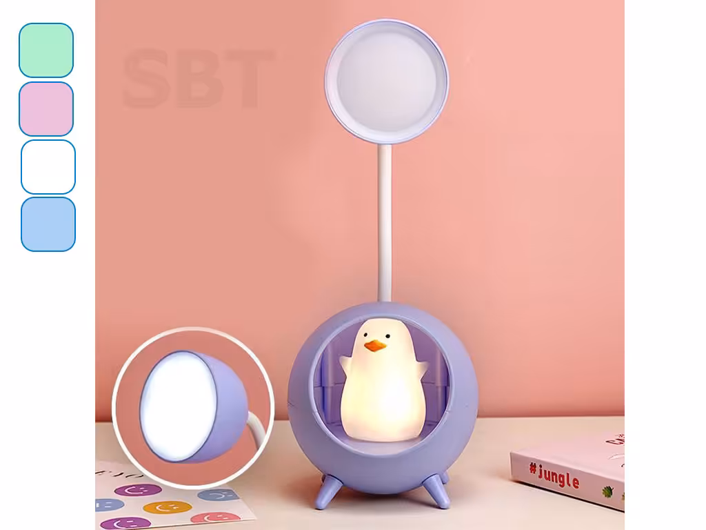 چراغ مطالعه و چراغ خواب شارژی مدل فانتزی طرح اردک