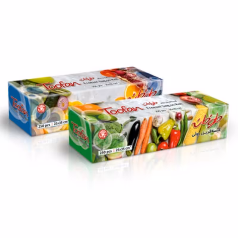 کیسه فریزر 250 برگ رولی (کارتن 5 بسته )