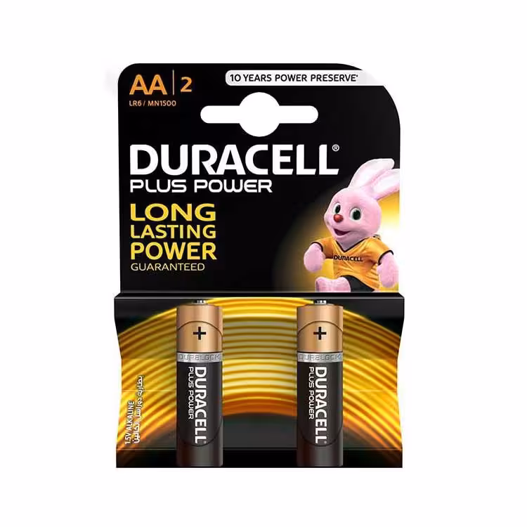 باتری قلمی AA آلکالاین DURACELL مدل Plus Power
نوع باتری: قلمی AA
ولتاژ باتری: 1.5 ولت