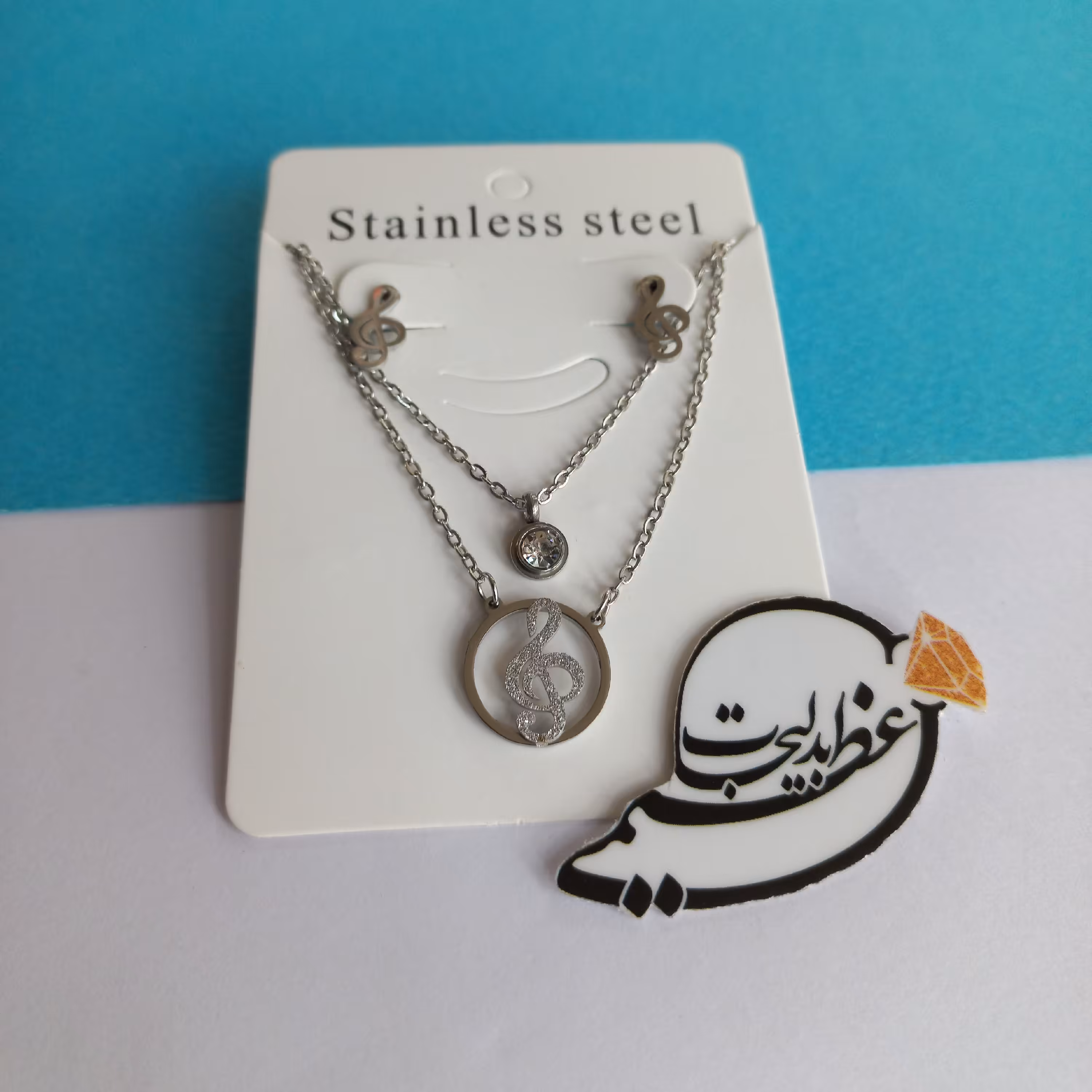 نیم ست دو ردیفه شنی استیل رنگ ثابت درجه یک بسیار زیبا طرح سولو (موزیک)