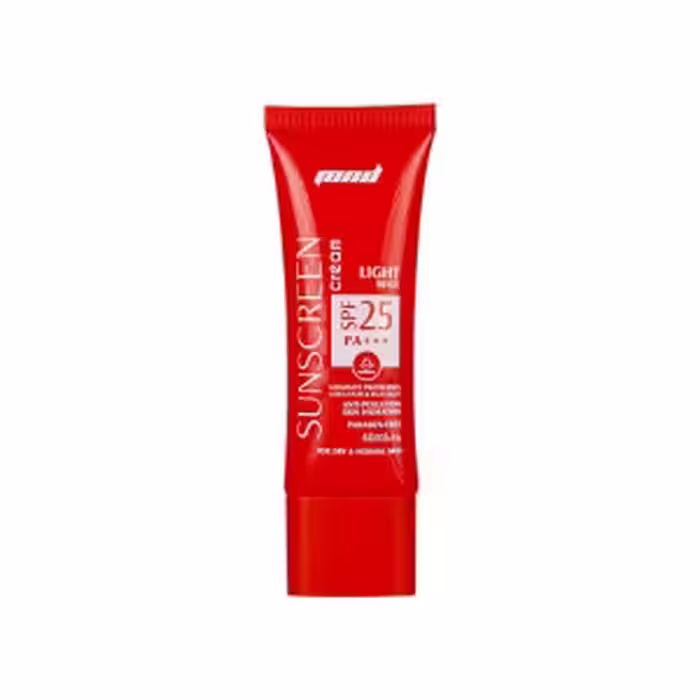 کرم ضد آفتاب با spf25 مناسب پوست خشک و معمولی بژ روشن و تیره