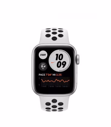 ساعت هوشمند اپل واچ سری 6 مدل  Nike Silver Aluminum Case With Nike Sport Band 40mm