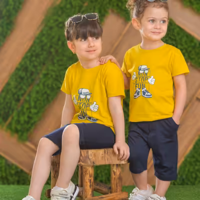 تیشرت با شلوارک لی دخترانه