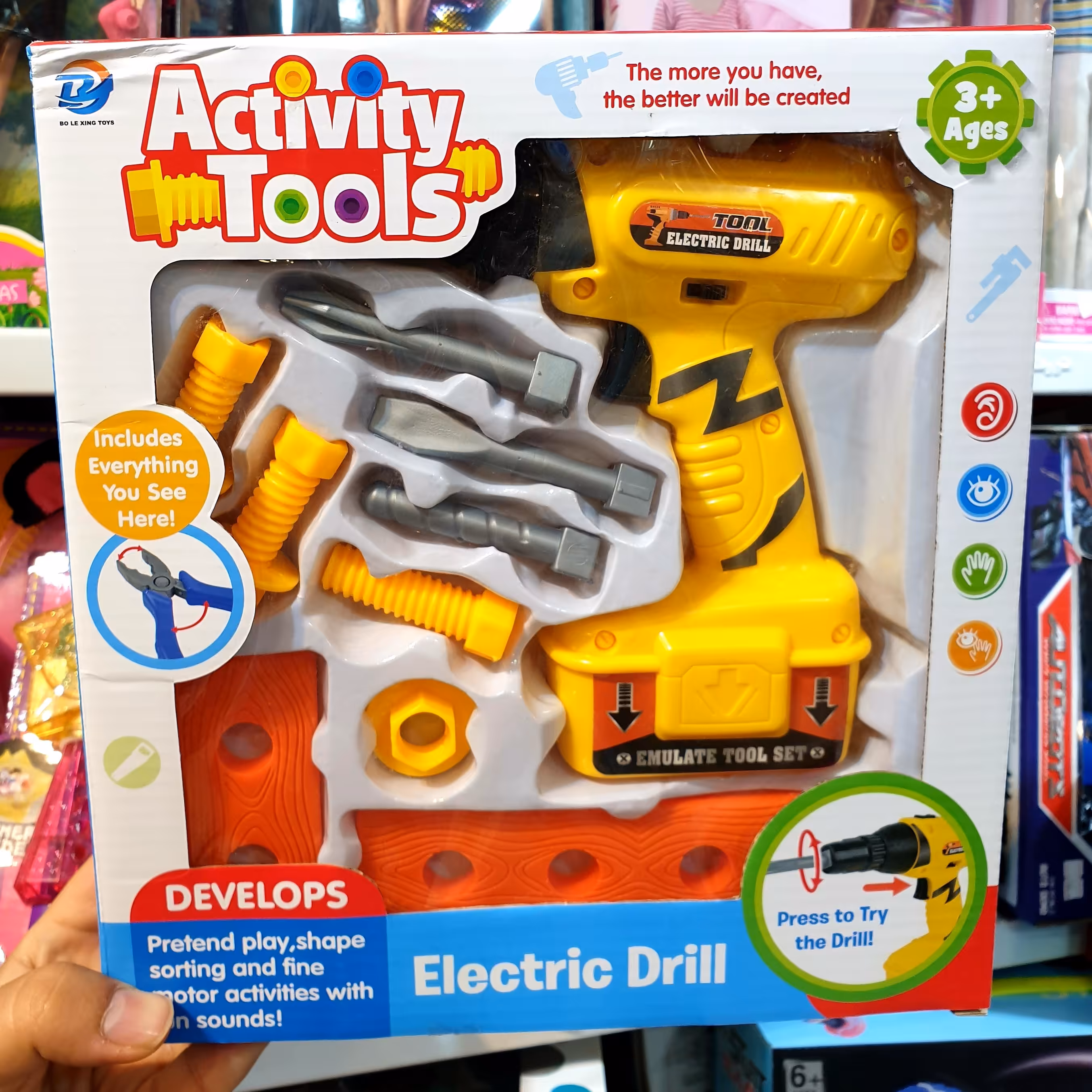 دریل باتری خور اسباب بازی ارسال رایگان  با چرخش دو جهته 