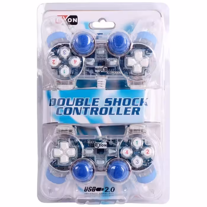 دسته بازی دوبل شوک دار شیشه ای اکسون EXON USB-208B