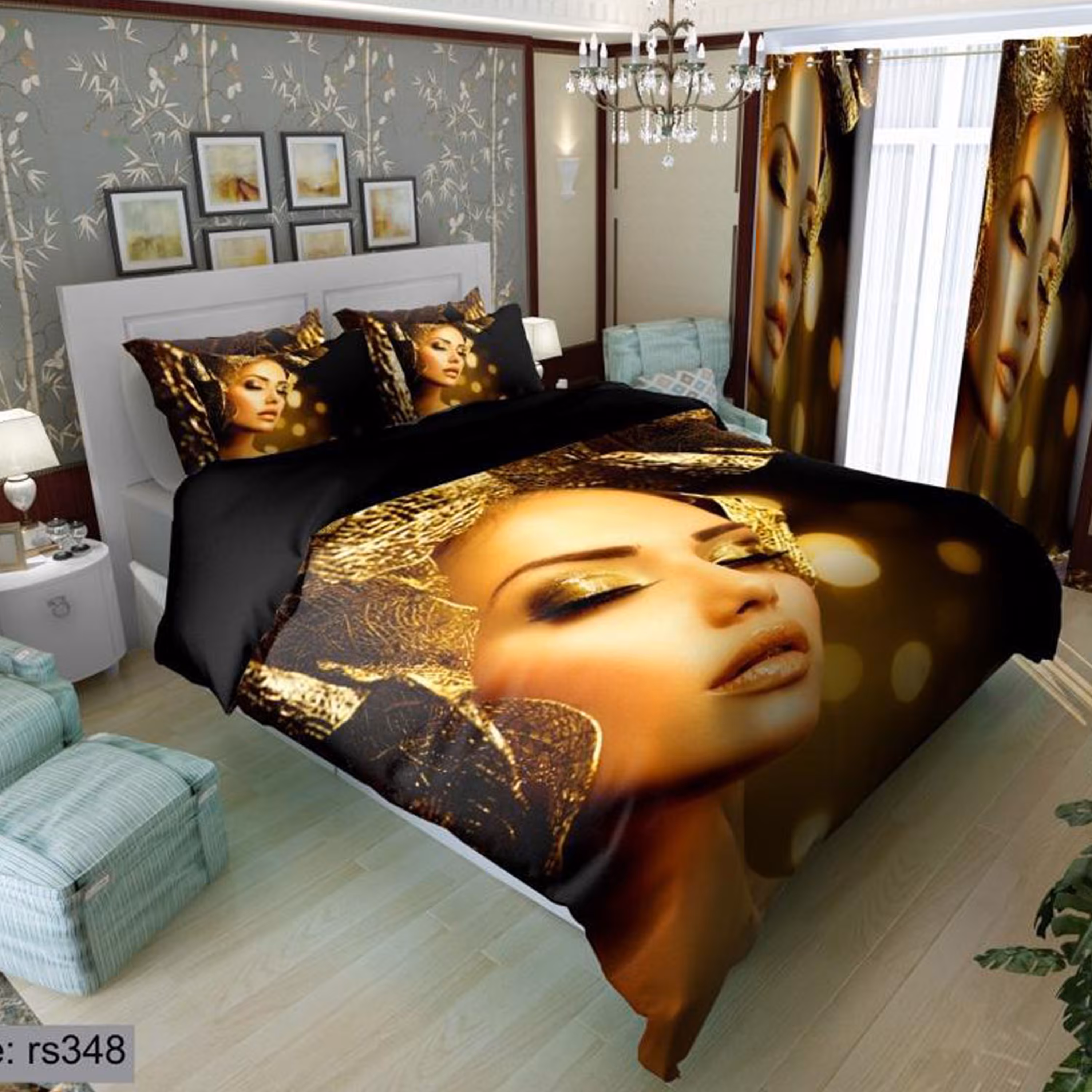 سرویس روتختی 1 نفره تنسل چاپی برندترک لند (Turk Land)  کد rs 348