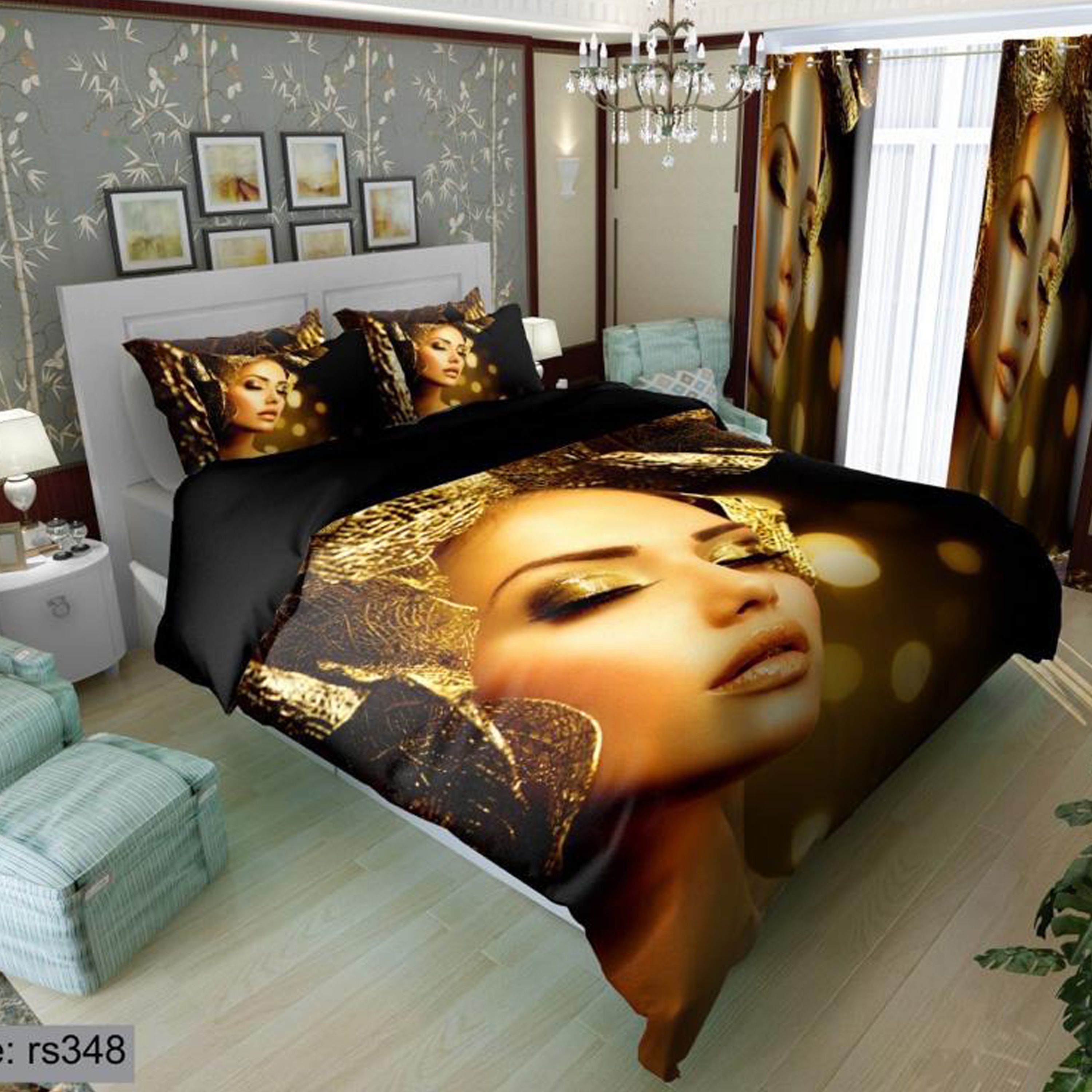 سرویس روتختی 1 نفره تنسل چاپی برندترک لند (Turk Land)  کد rs 348