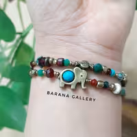 دستبند دورپیچ سنتی آبی سبز قرمز