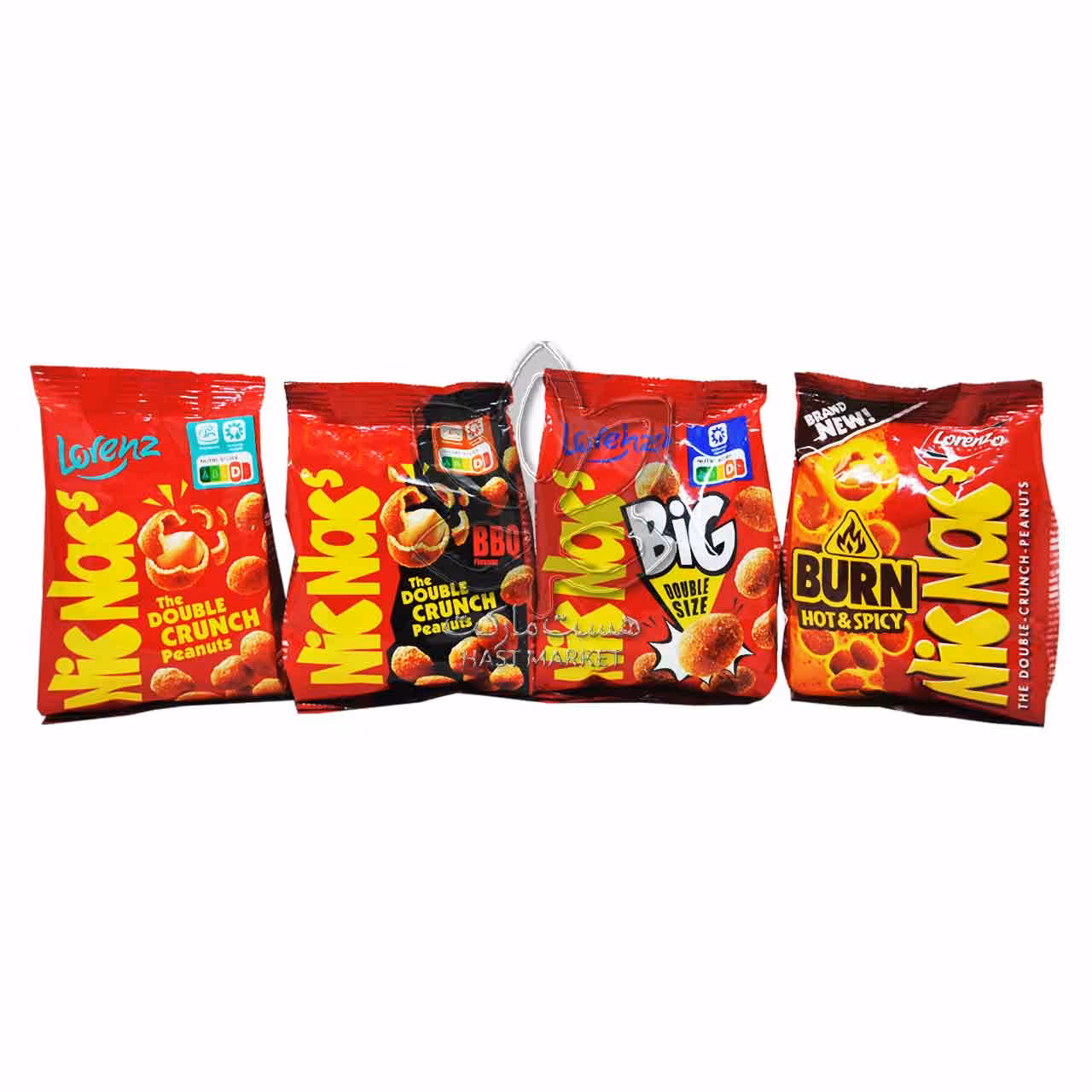 پک چهار طعم بادام زمینی روکش دار نیک ناکز - nic nac&#039;s