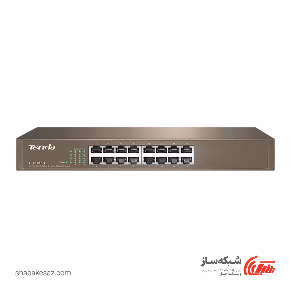قیمت و خرید سوئیچ شبکه تندا Tenda TEF1016D دسکتاپ/رکمونت 16 پورت 10/100Mbps - شبکه ساز