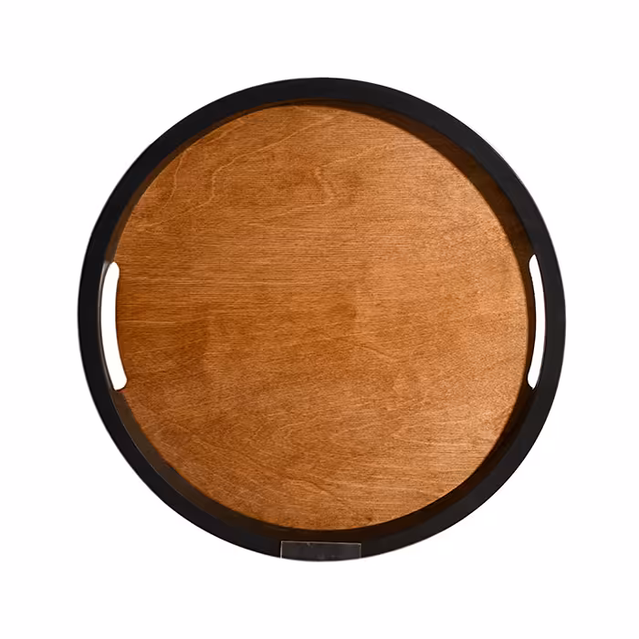 سینی گرد چوبی سایز دو کد 3585