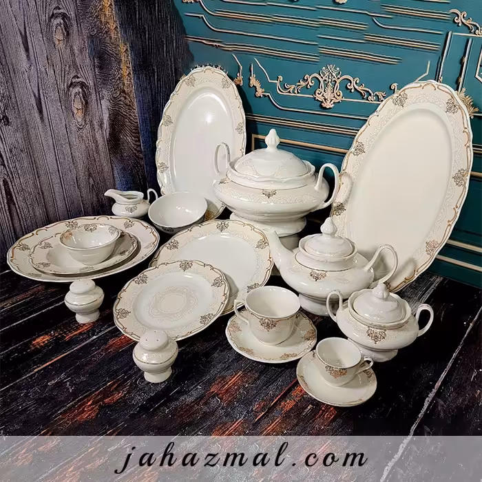 سرویس چینی پردیس طرح کارن 98 پارچه بن چاینا