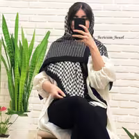 روسری نخ ابریشم دست دوز بلفی-تک رنگ