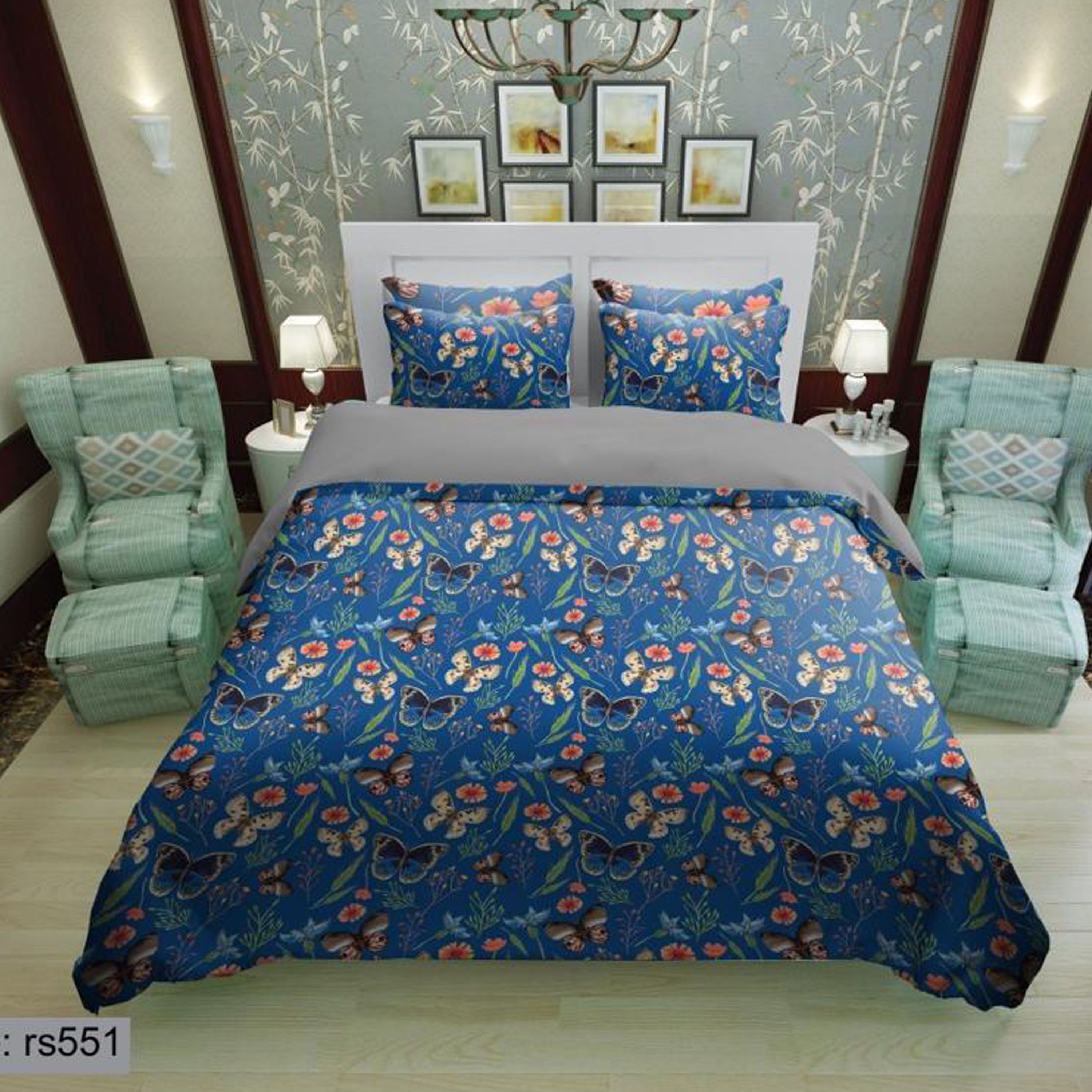 سرویس روتختی 1 نفره تنسل چاپی برندترک لند (Turk Land) کد rs 551