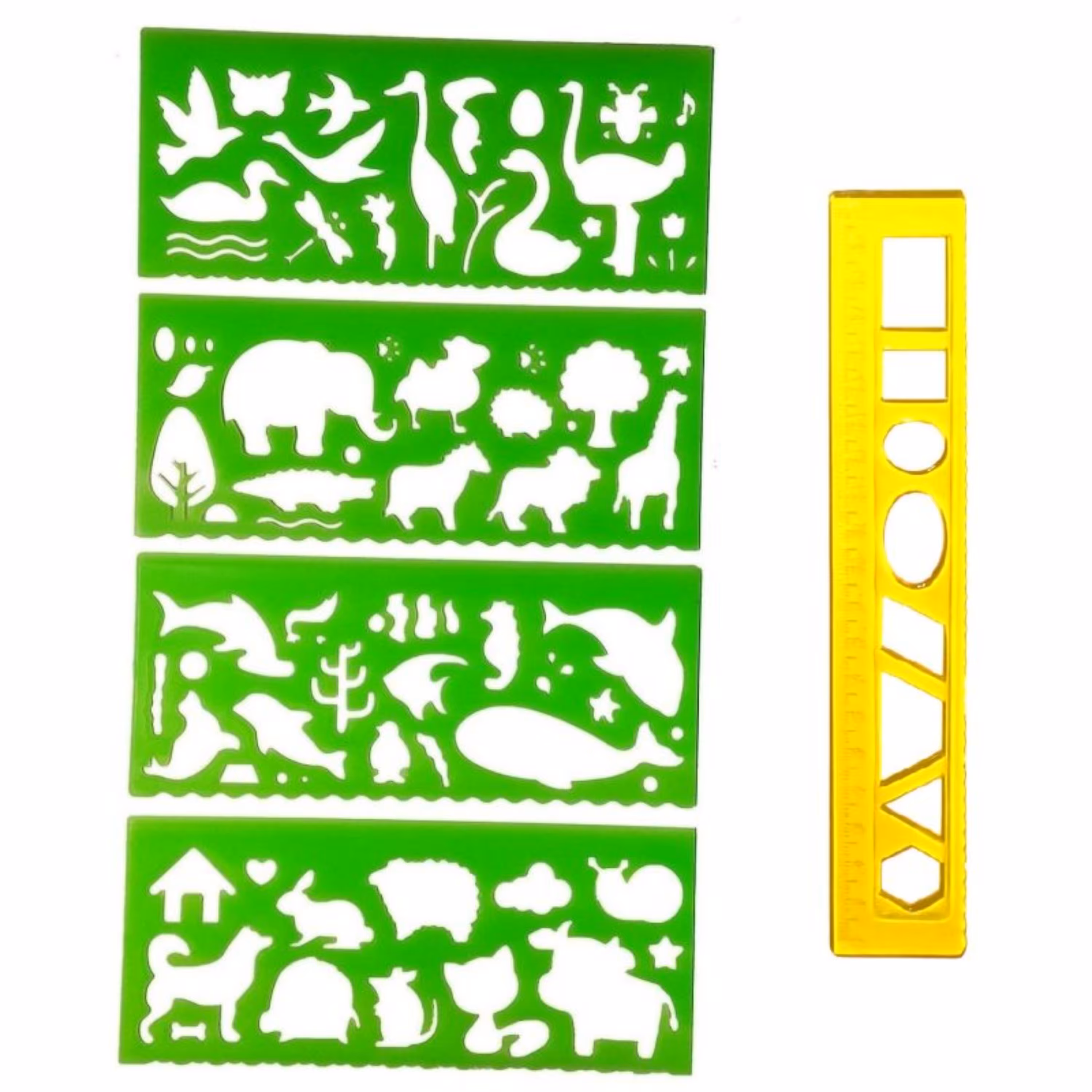 شابلون مدل حیوانات جنگل و اشکال هندسی بسته 5 عددی