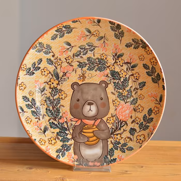 بشقاب سرامیکی خرس