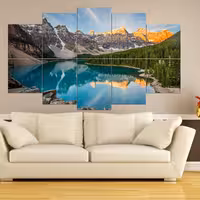 تابلو شاسی 10 تیکه طرح دریاچه و کوهستان سایز 150X90