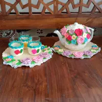 کاور قوری واستکان قلاب بافی 