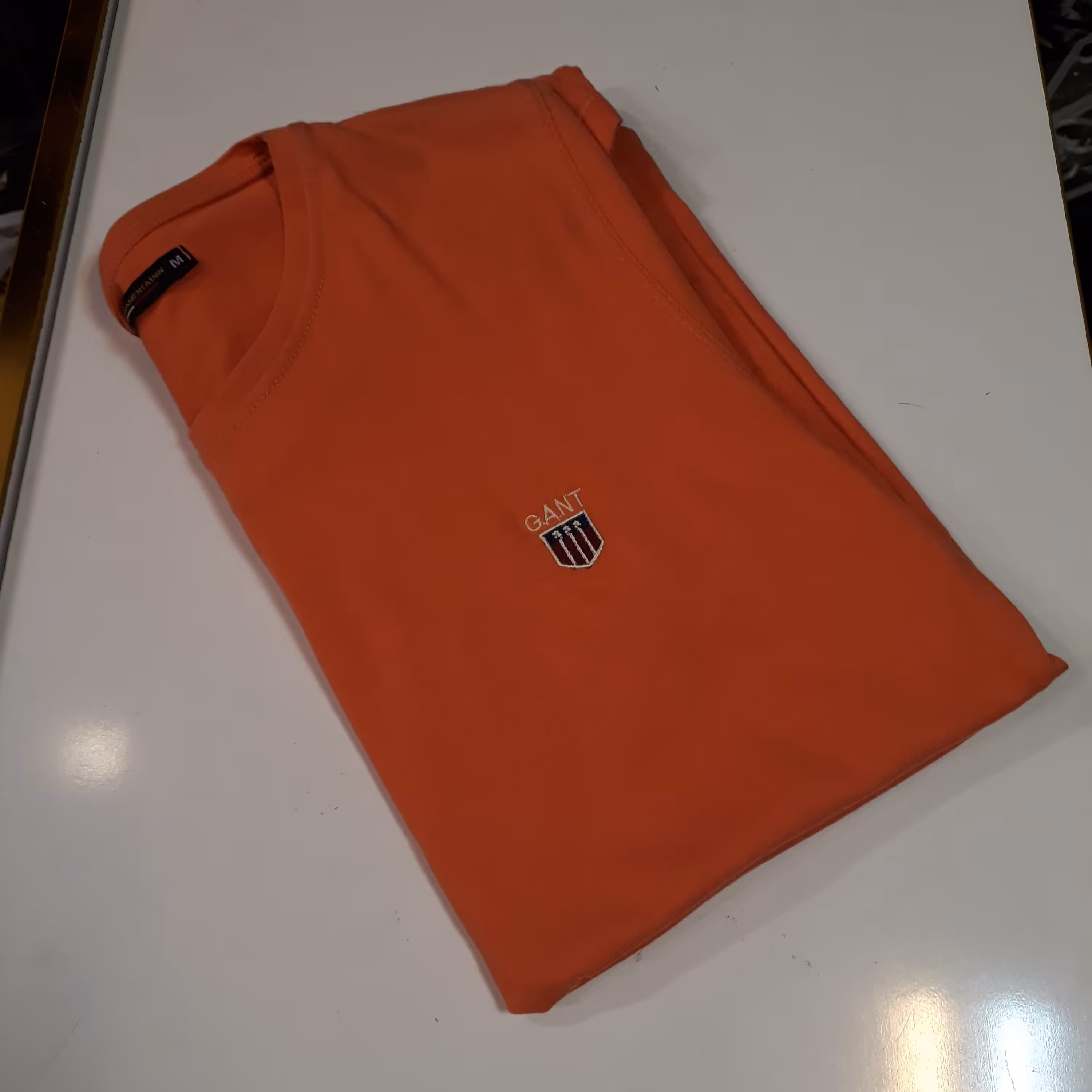 تیشرت نارنجی پنبه سوپر  سایز مدیوم مناسب نوجوانان گانت