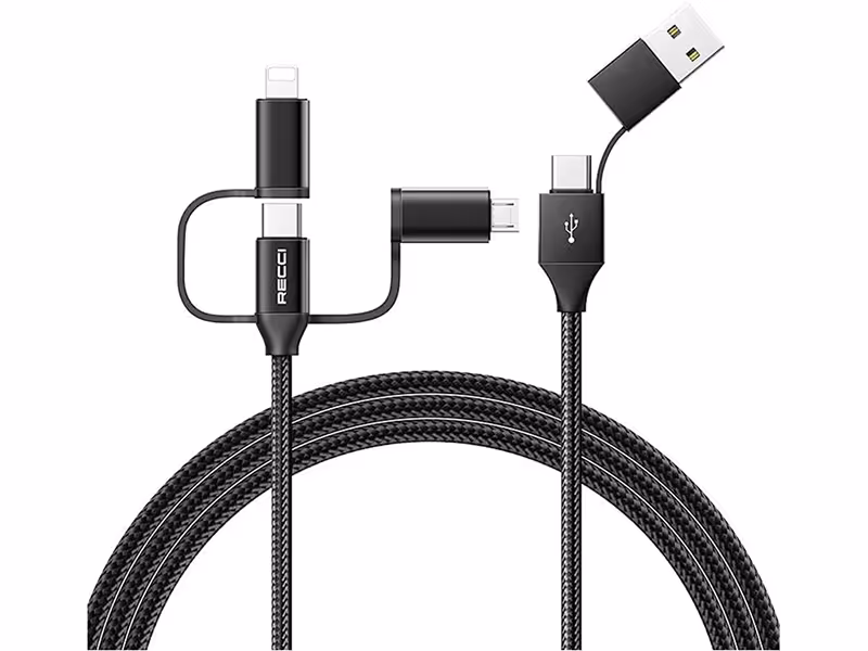 کابل چند سر فست شارژر 6 در 1 رسی Recci &#8211; Rtc-T07 6 in 1 Data Cable