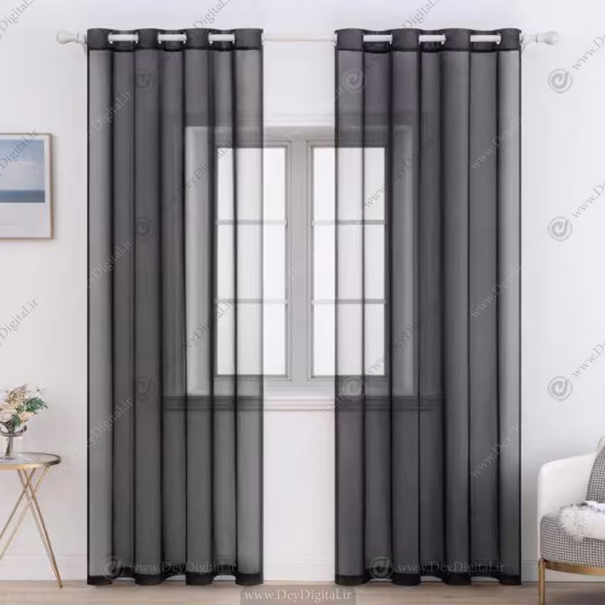 پرده پانچی حریر طوسی