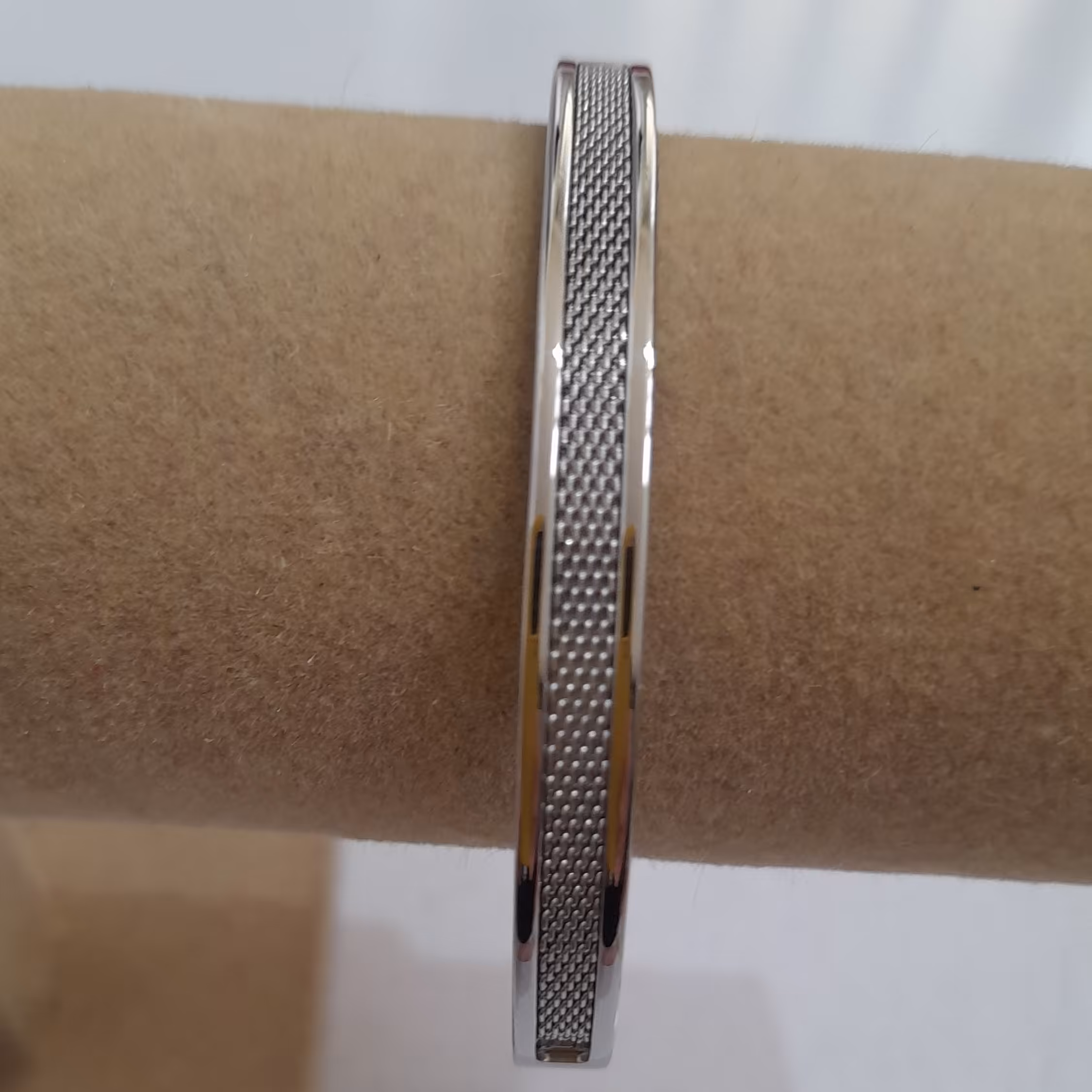 دستبند استیل نقره ای رنگ ثابت 