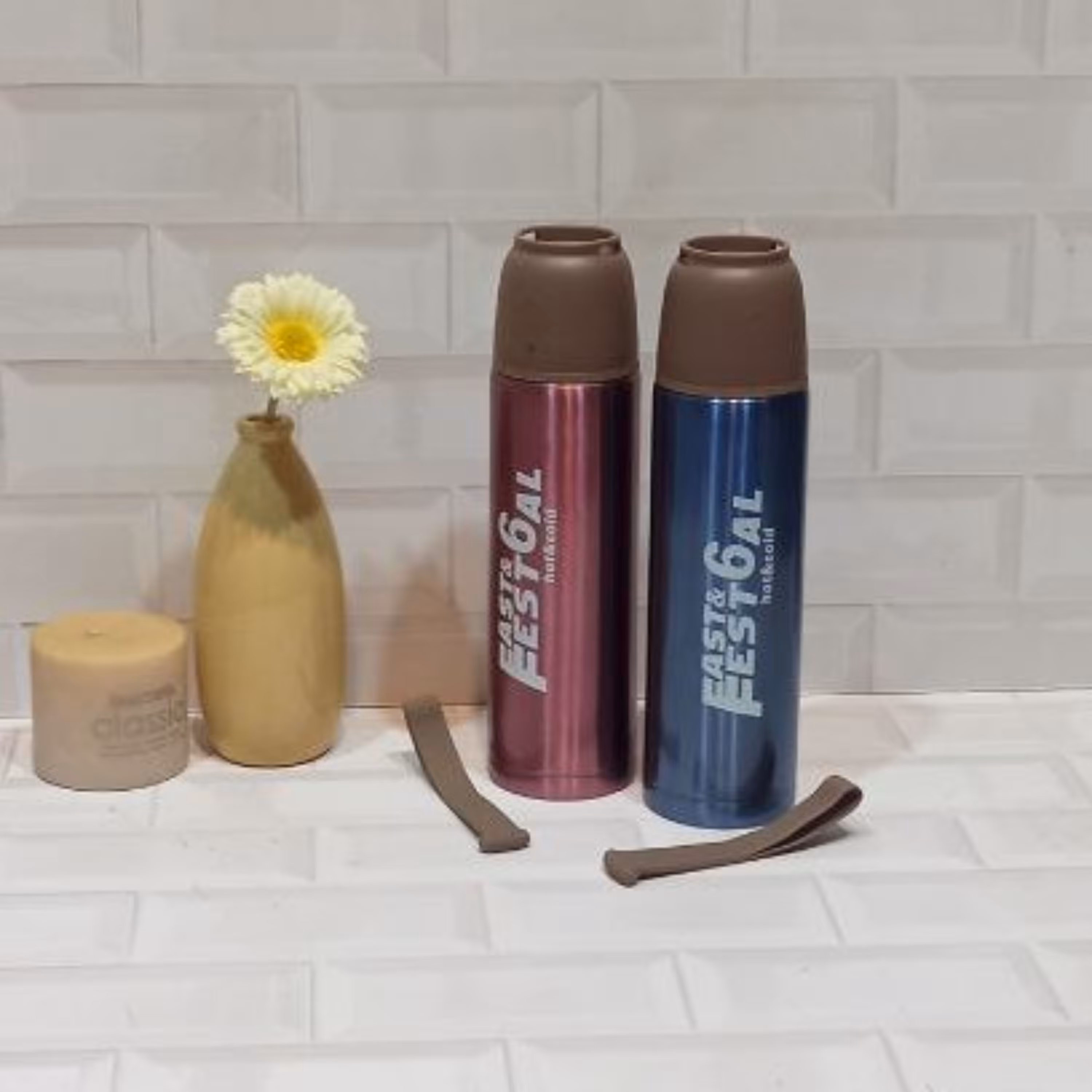 فلاسک چایی فلاکس نیم لیتر چای درب پیچی جنس استیل کیفیت بالادر رنگهای متنوع