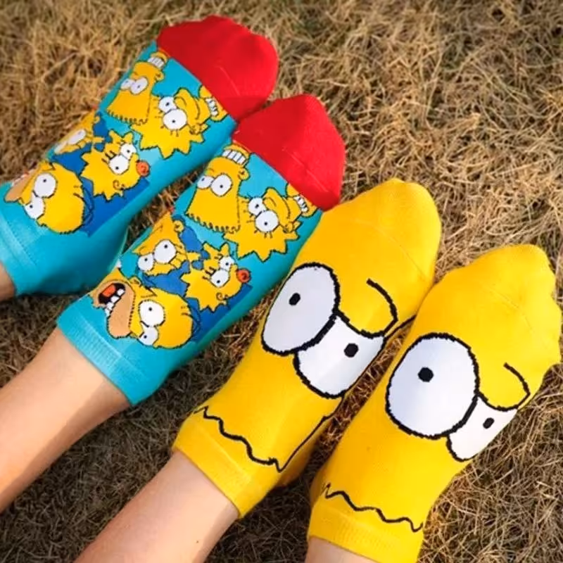 جوراب مچی فانتزی ساق کوتاه مدل سیمپسون ها جنس نخ پنبه باکیفیت وارسال رایگان بابل با قیمت عالی