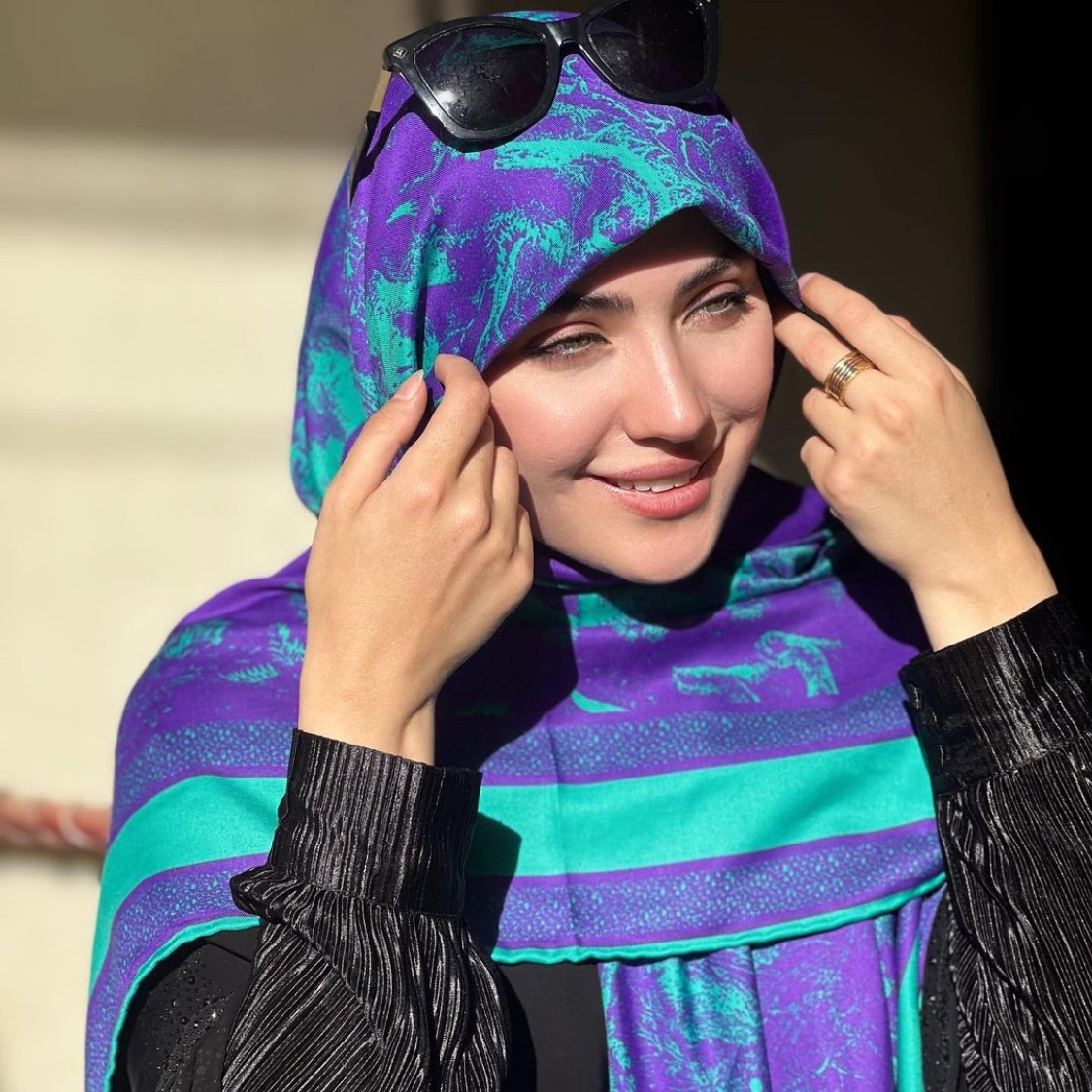 روسری نخی کشمیر طرح جنگل