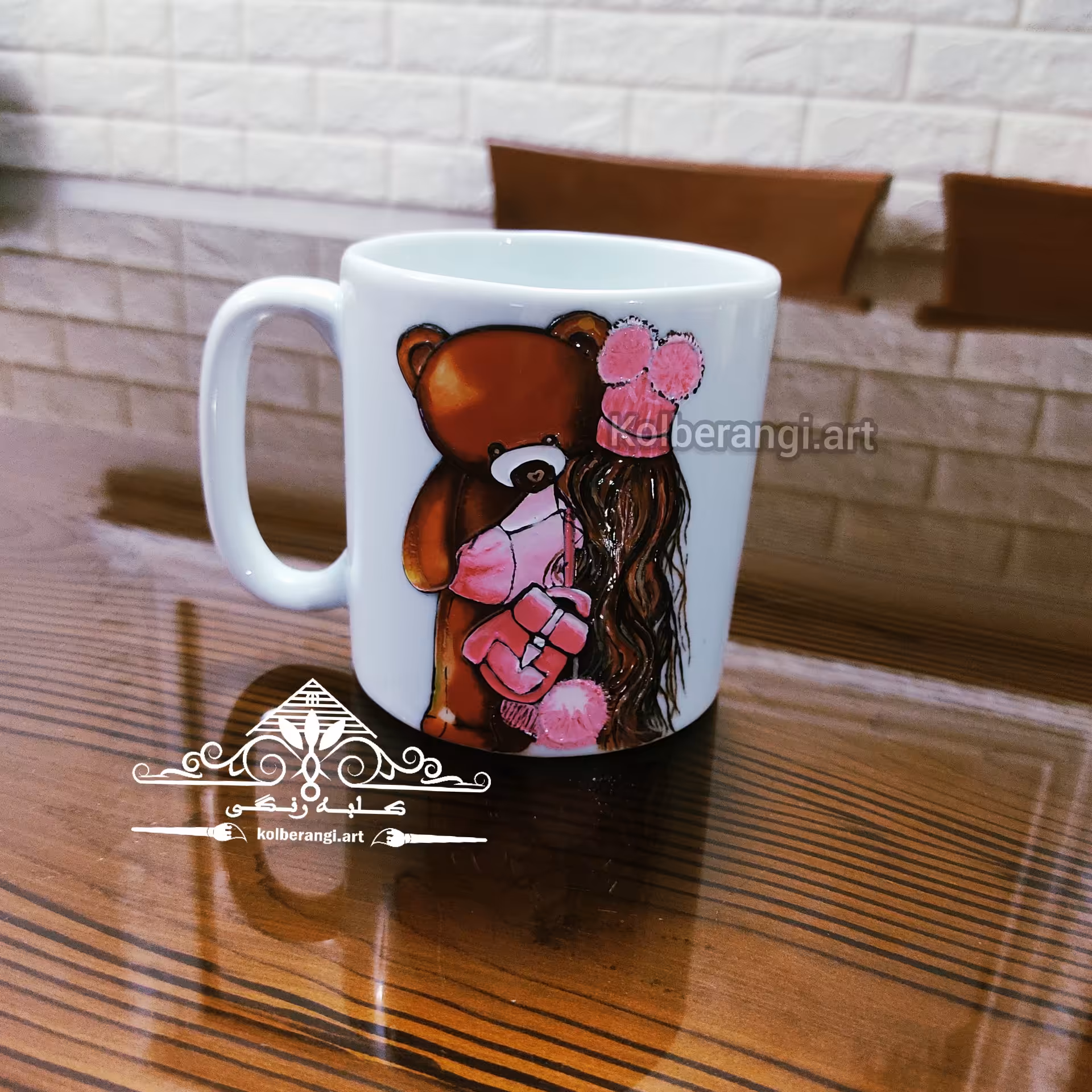 ماگ نقاشی برجسته دخترانه