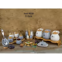 پاسماوری و جای ادویه جات  یقه دار سرویس کامل    18پارچه