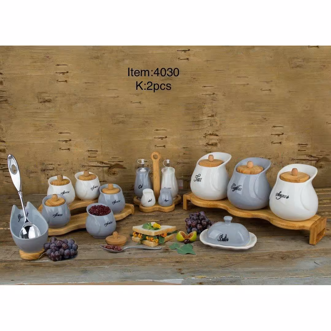 پاسماوری و جای ادویه جات  یقه دار سرویس کامل    18پارچه