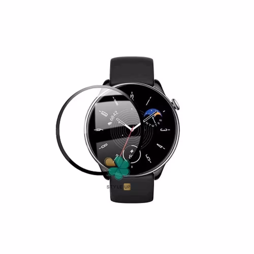 محافظ صفحه ساعت سرامیکی دور مشکی مناسب شیائومی Amazfit GTR 4 Mini