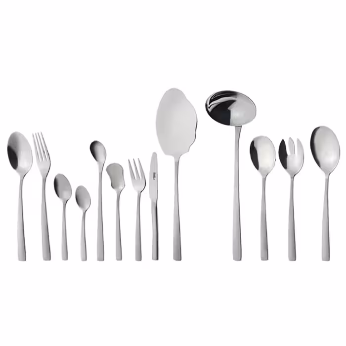 سرویس قاشق و چنگال 18 نفره ناب استیل طرح فلورانس مات (116 پارچه)