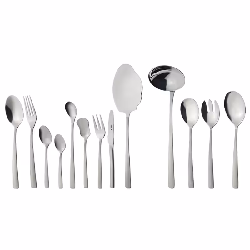سرویس قاشق و چنگال 18 نفره ناب استیل طرح فلورانس مات (116 پارچه)