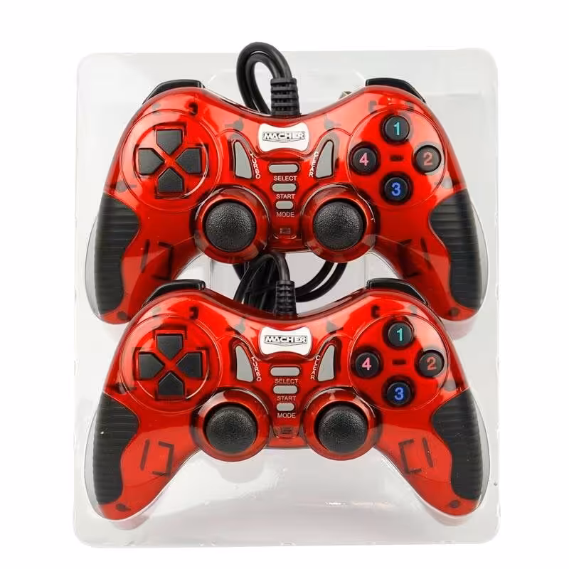 دسته بازی دوبل شوک دار سیمی Macher MR-61 
رنگ قرمز با گارنتی یک ساله مچر 