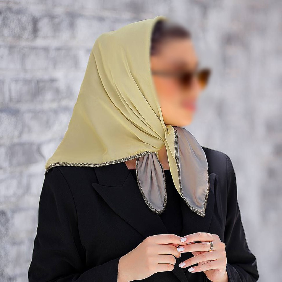 مینی اسکارف دورو مزونی اعلا رنگ سدری روشن و طوسی ارسال رایگان
