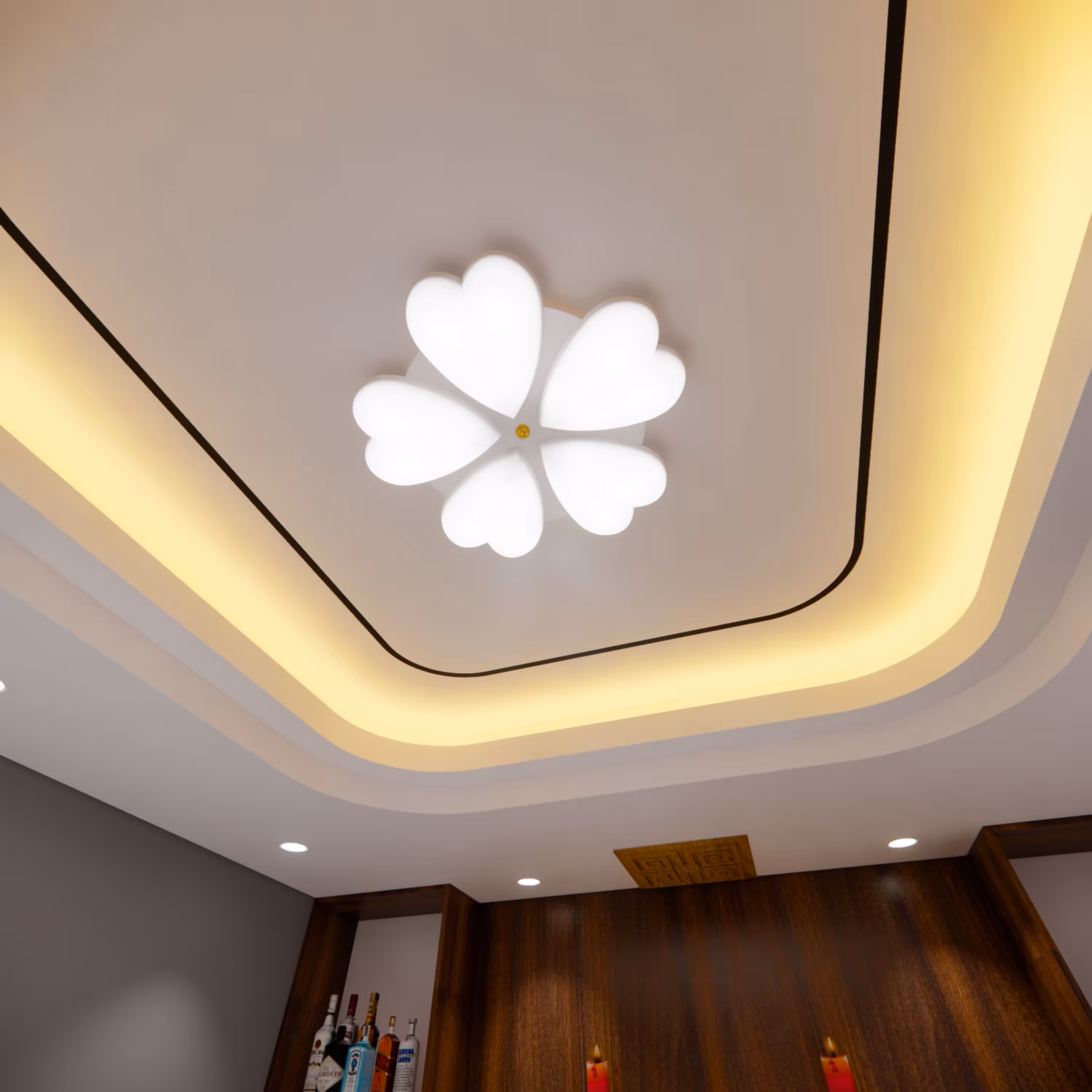 لوستر نورکیا - 5 شعله مدل قلب (بدون کنترل)