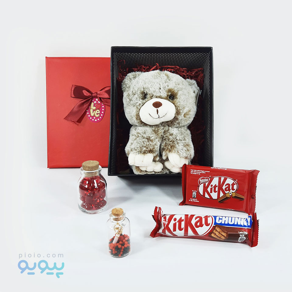 هدیه لوکس با عروسک خرس پنبه ای لاکچری