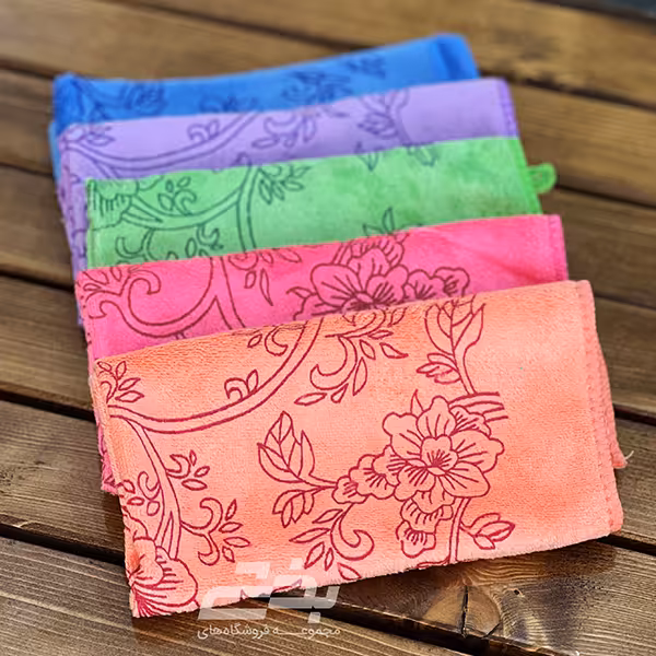 دستمال نظافت 40*40 طرح گل جدید