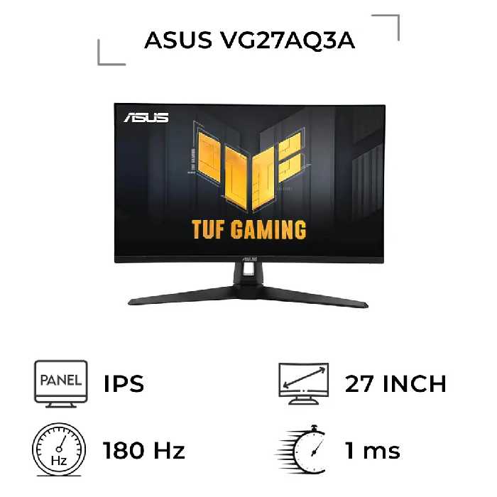 مانیتور گیمینگ ایسوس مدل TUF GAMING VG27AQ3A سایز 27 اینچ