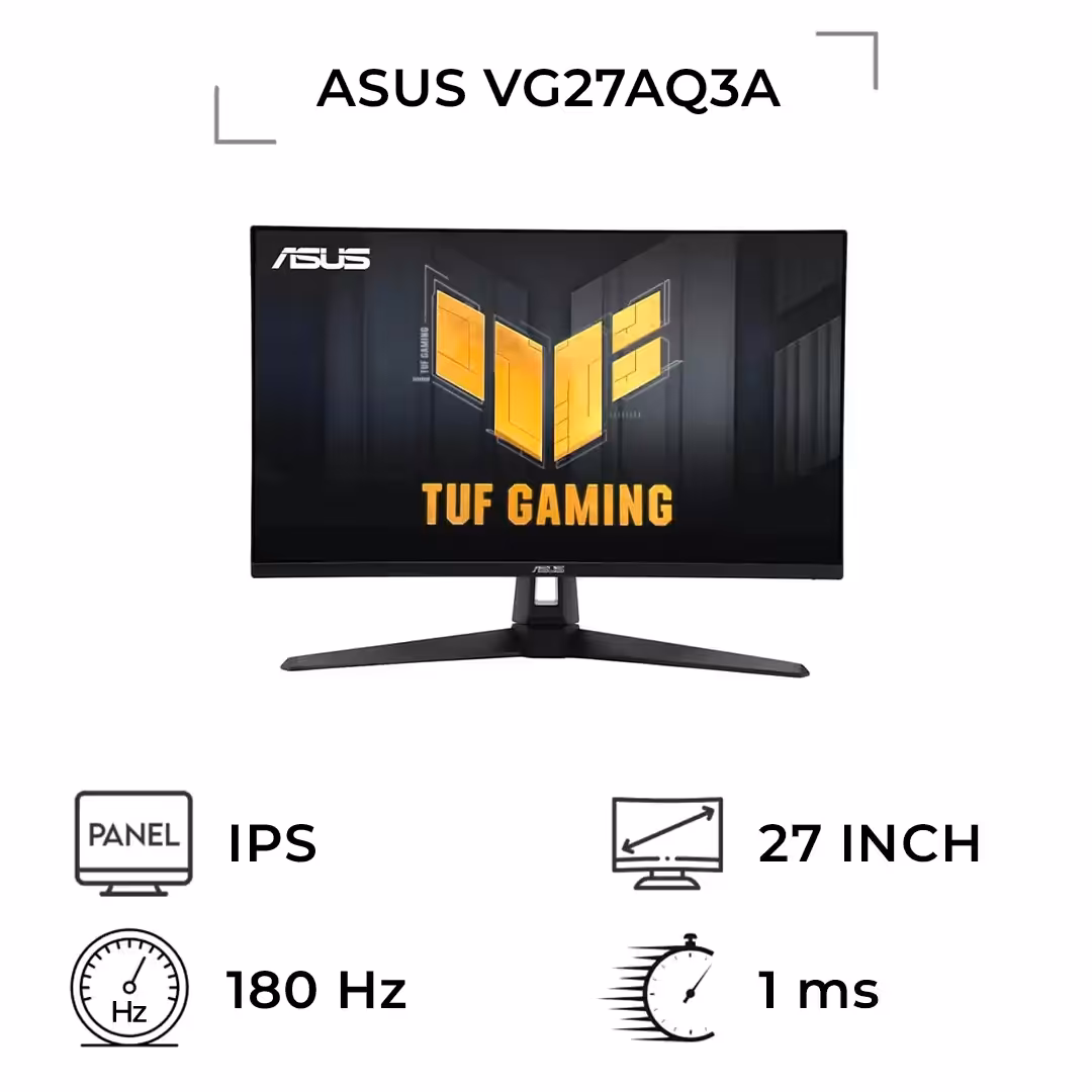 مانیتور گیمینگ ایسوس مدل TUF GAMING VG27AQ3A سایز 27 اینچ