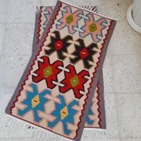 گلیم پادری دستبافت نخی اکریلیک سایز 100در60  بافت عالی 