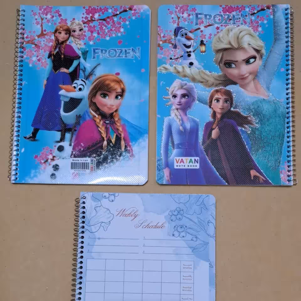 دفتر مشق 50 برگ فنری السا و آنا لوازم تحریر کلاسیک