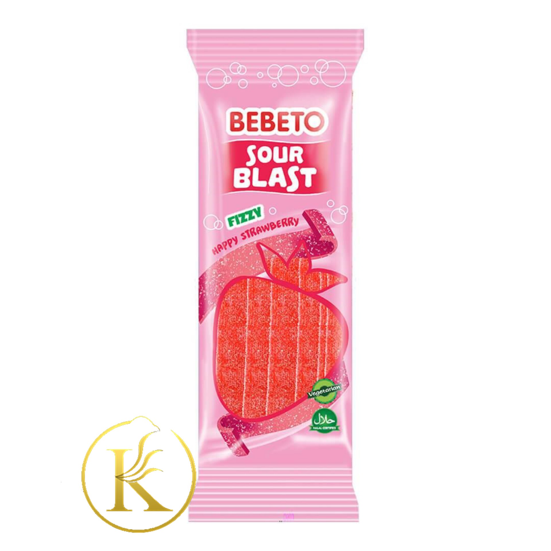 پاستیل ترش نواری توت فرنگی شکری ببتو ترکیه (180 گرم ) BEBETO

