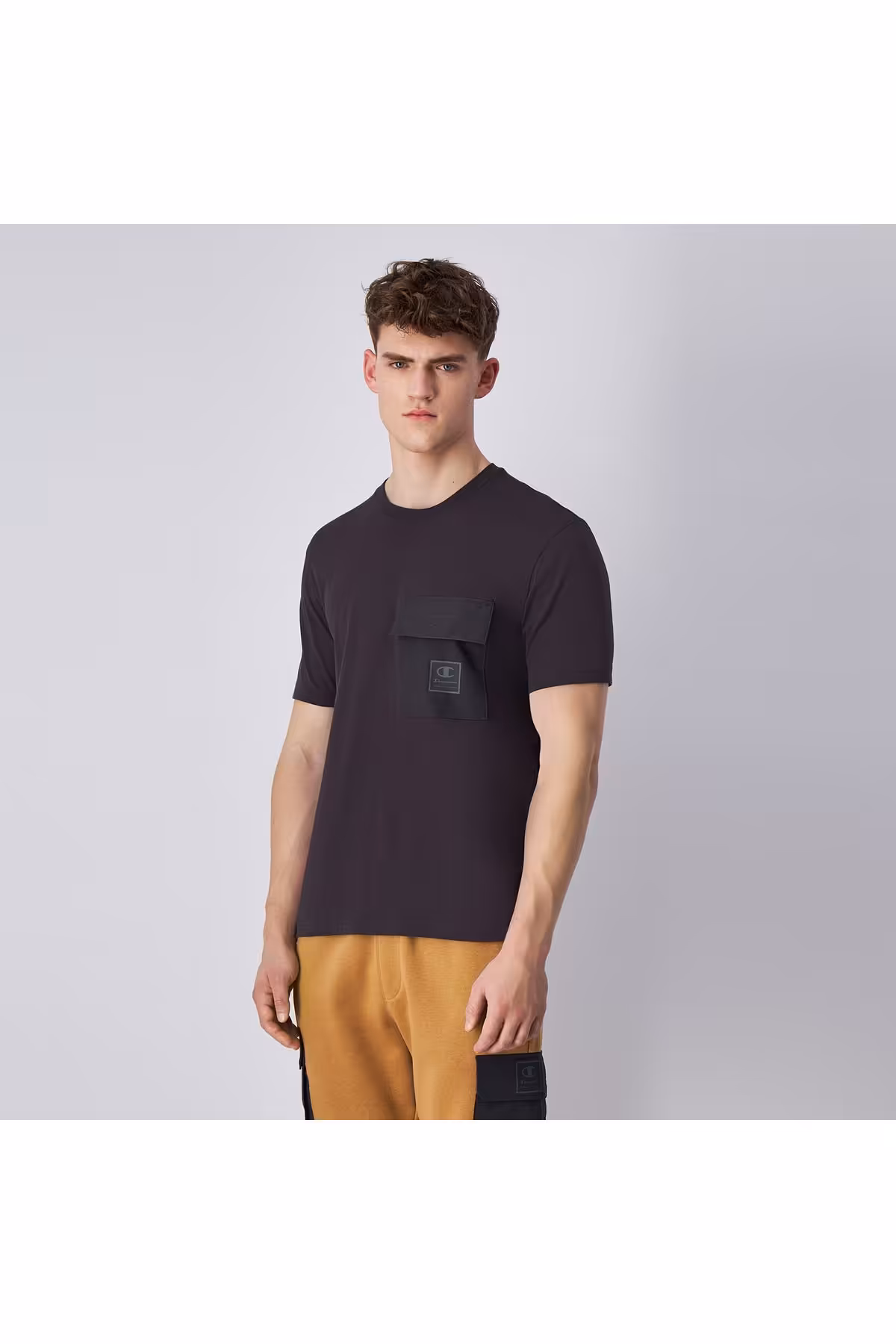 تی شرت خاکستری مردانه خدمه C TECH Champion