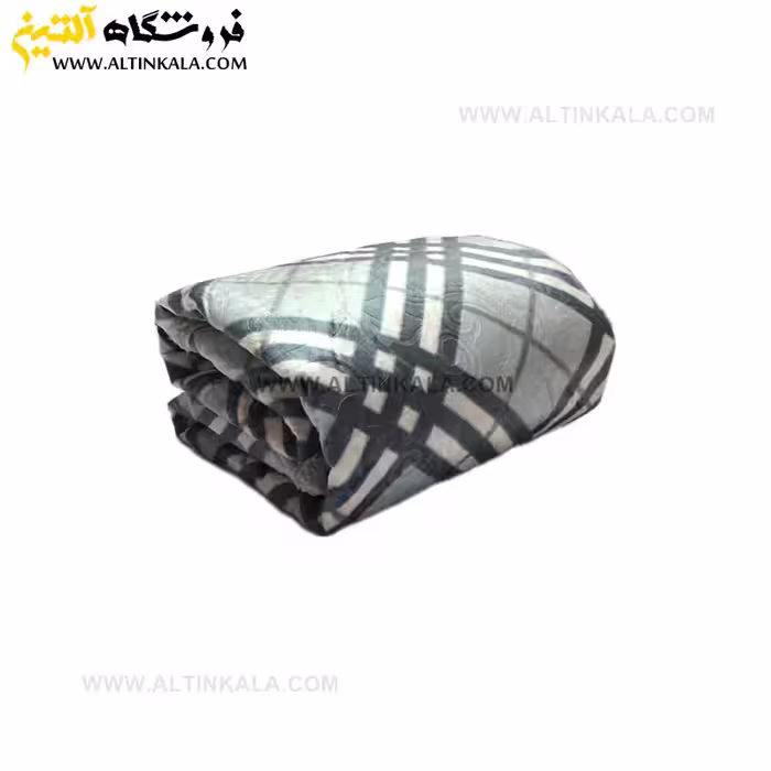 پتو گوسفندی نوجوان دولایه سایز 120×150 طرح چهارخانه ابی